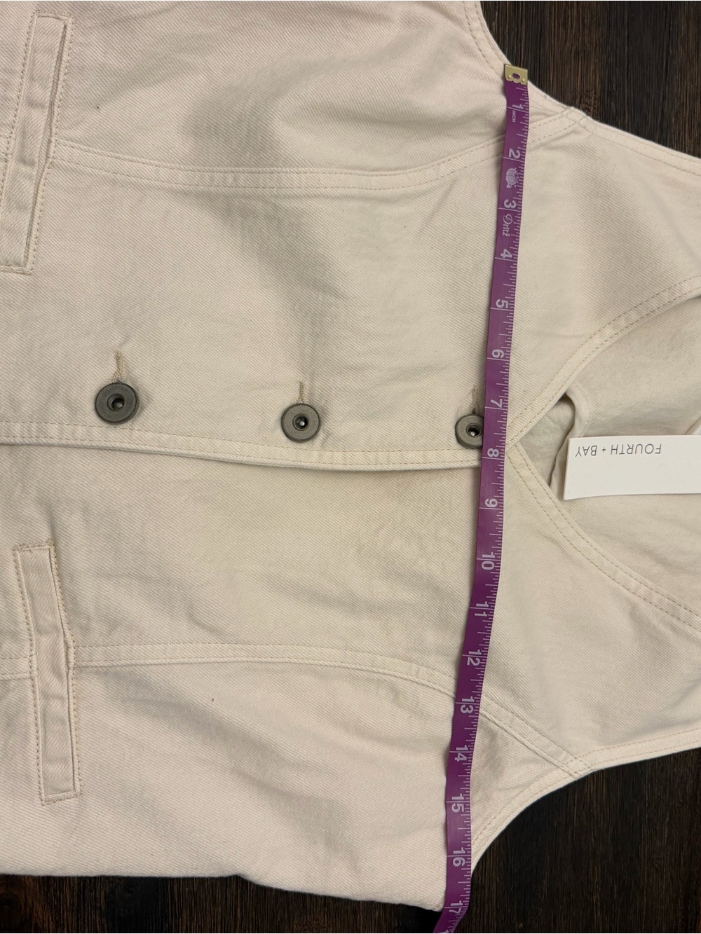 Cream Button-Front Cotton Vest - Picture 3 of 4